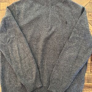 Polo by Ralph Lauren Men's Heather Gray Quarter-Zip Sweater